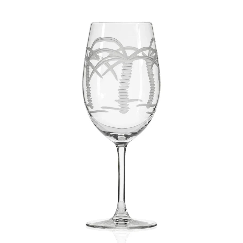 Palm Tree Etched Glassware Kitchen Accessories La Vie Bien Palm Tree Etched Glassware