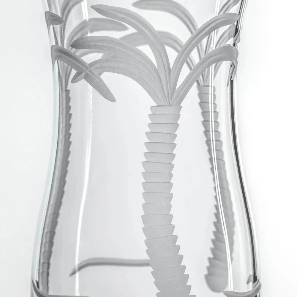 Palm Tree Etched Glassware Kitchen Accessories La Vie Bien Palm Tree Etched Glassware