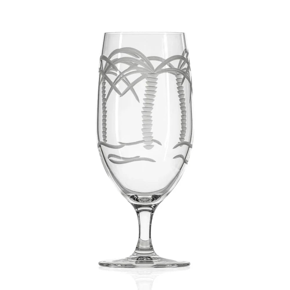 Palm Tree Etched Glassware Kitchen Accessories La Vie Bien Palm Tree Etched Glassware