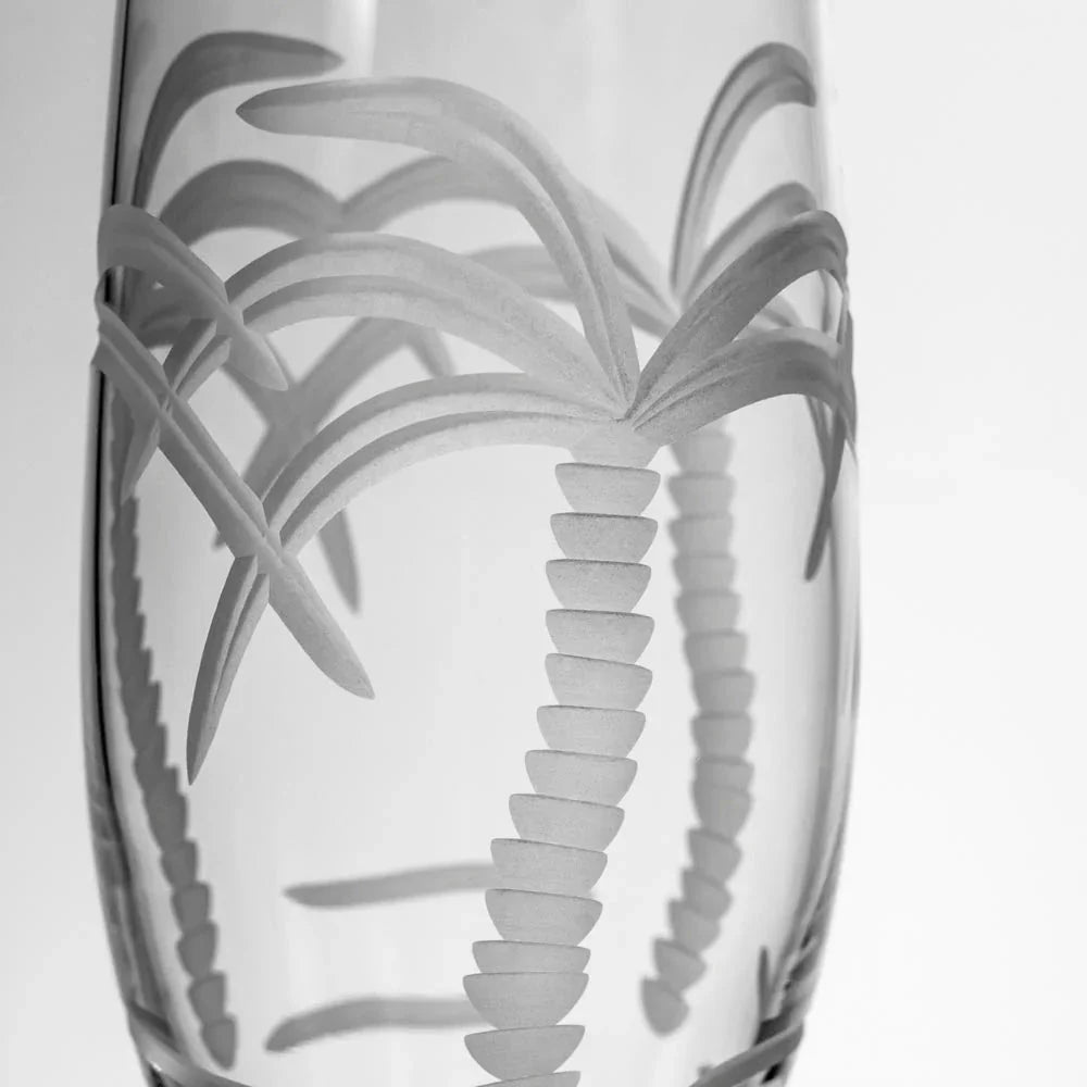 Palm Tree Etched Glassware Kitchen Accessories La Vie Bien Palm Tree Etched Glassware