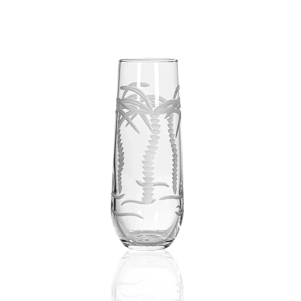 Palm Tree Etched Glassware Kitchen Accessories La Vie Bien Palm Tree Etched Glassware