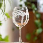 Palm Tree Etched Glassware Kitchen Accessories La Vie Bien Palm Tree Etched Glassware
