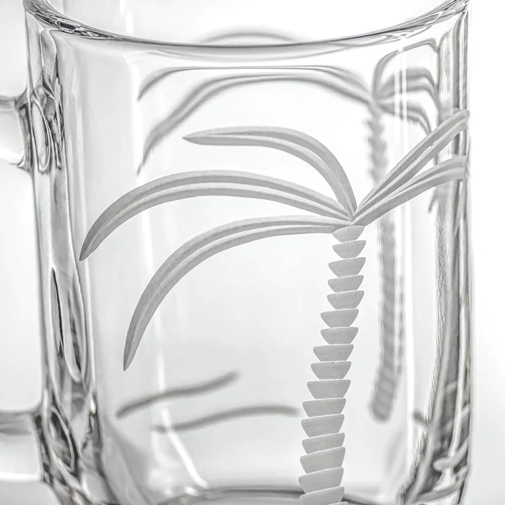 Palm Tree Etched Glassware Kitchen Accessories La Vie Bien Palm Tree Etched Glassware
