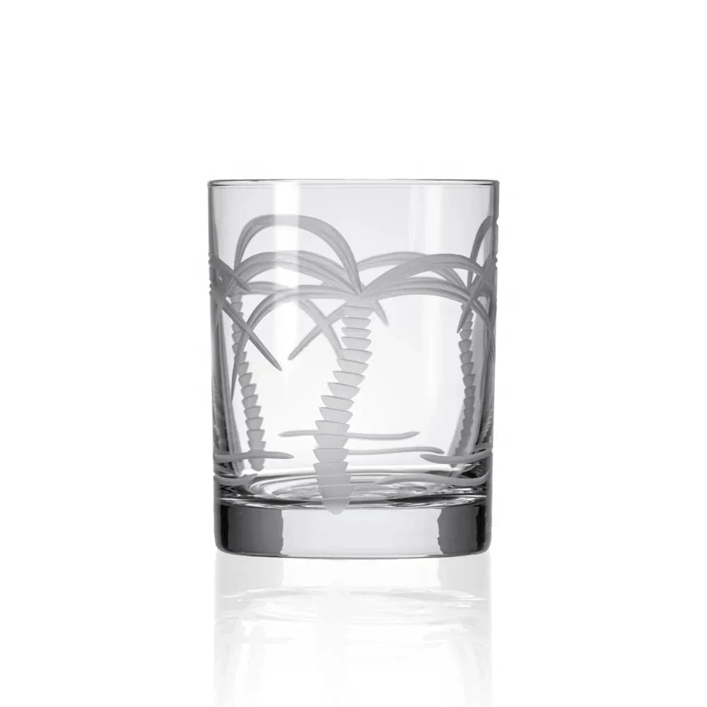 Palm Tree Etched Glassware Kitchen Accessories La Vie Bien Palm Tree Etched Glassware