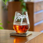 Palm Tree Etched Glassware Kitchen Accessories La Vie Bien Palm Tree Etched Glassware