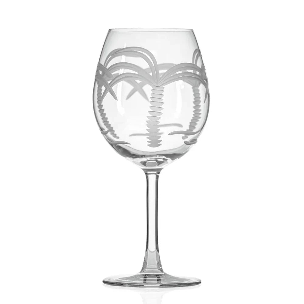Palm Tree Etched Glassware Kitchen Accessories La Vie Bien Palm Tree Etched Glassware