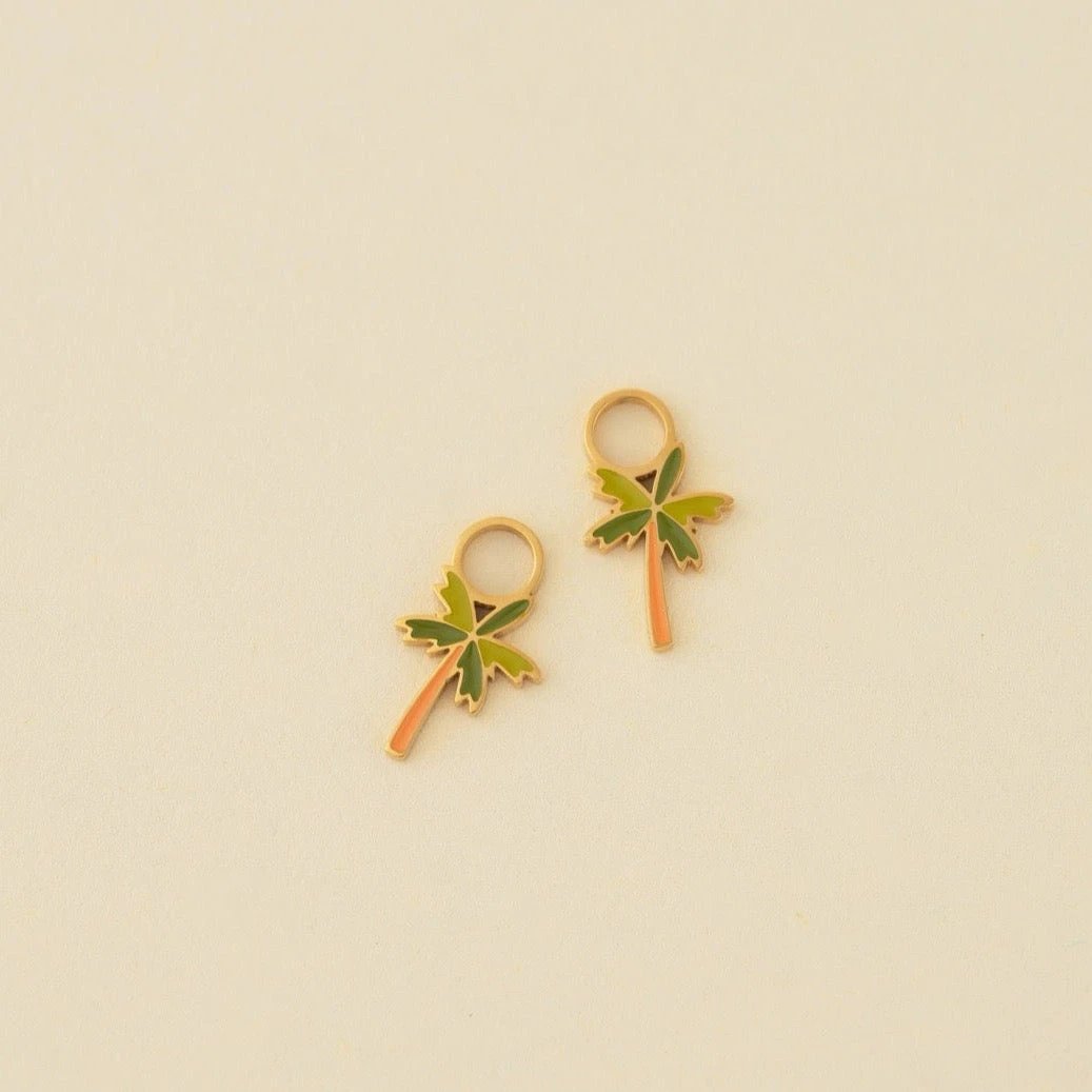 Palm Tree Huggie Hoop Charms by Oh Clementine
