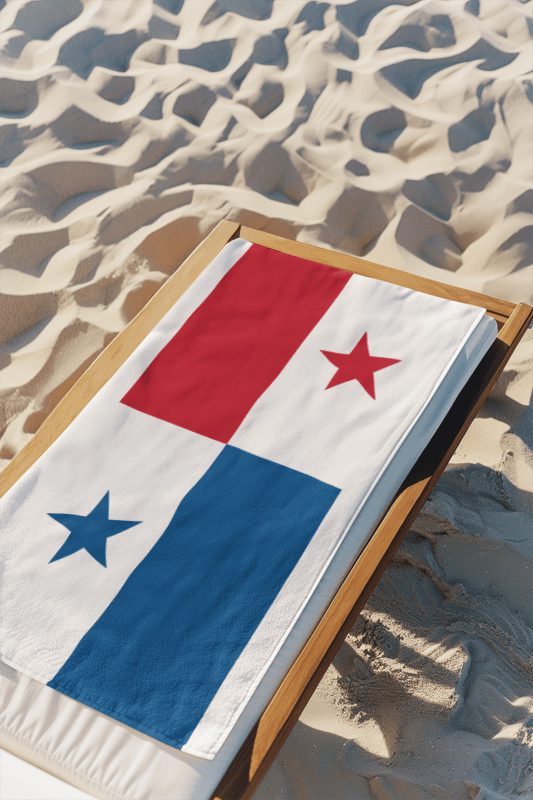 Panama Flag Beach Towel Beach Towel (Generic Brand) La Vie Bien Panama Flag Beach Towel
