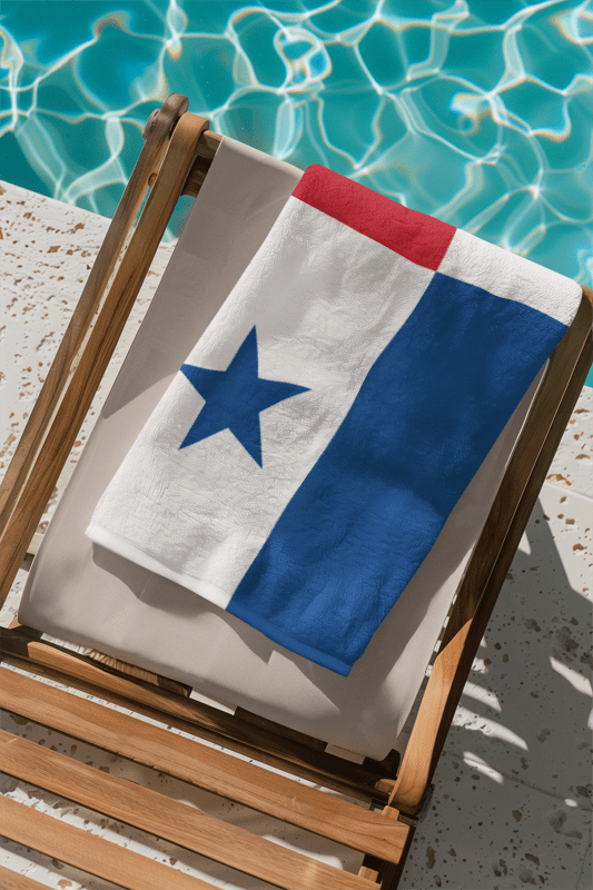 Panama Flag Beach Towel Beach Towel (Generic Brand) La Vie Bien Panama Flag Beach Towel