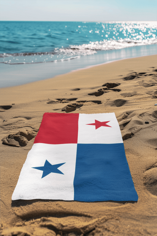 Panama Flag Beach Towel Beach Towel (Generic Brand) La Vie Bien Panama Flag Beach Towel
