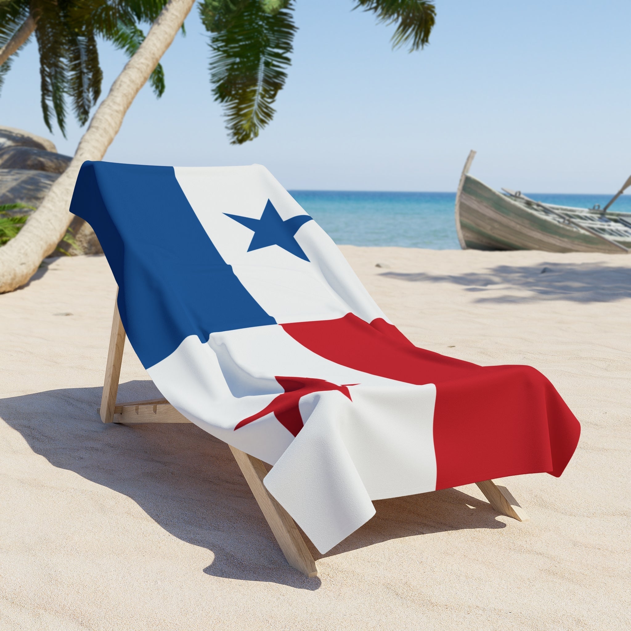 Panama Flag Beach Towel Beach Towel (Generic Brand) La Vie Bien Panama Flag Beach Towel