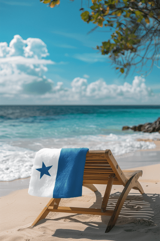 Panama Flag Beach Towel Beach Towel (Generic Brand) La Vie Bien Panama Flag Beach Towel
