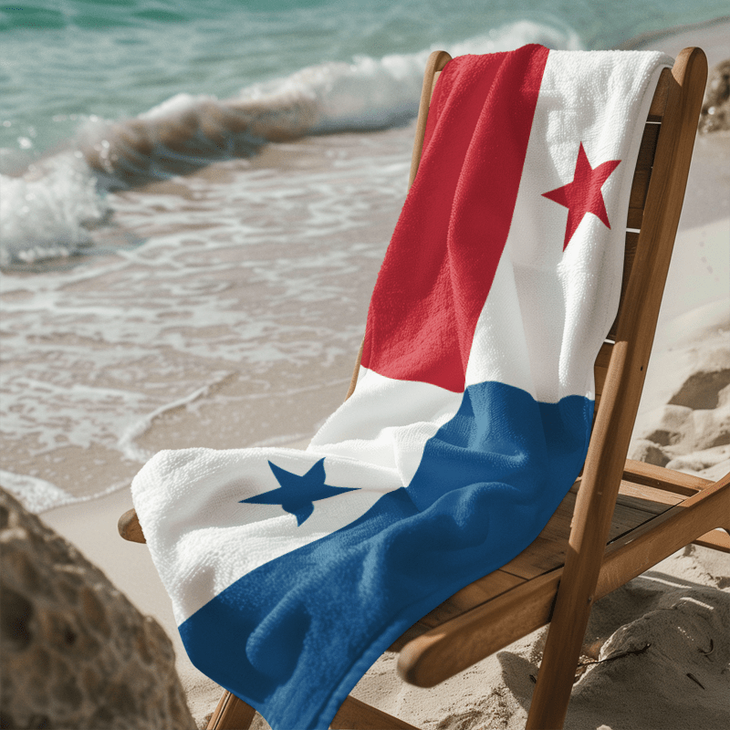 Panama Flag Beach Towel Beach Towel (Generic Brand) La Vie Bien Panama Flag Beach Towel
