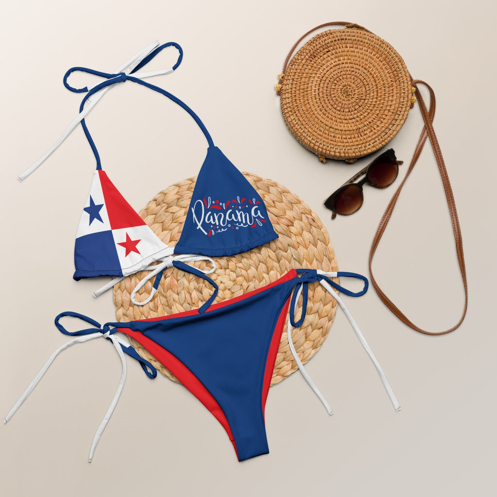 Panama Flag String Bikini All - Over Print Recycled String Bikini La Vie Bien Panama Flag String Bikini