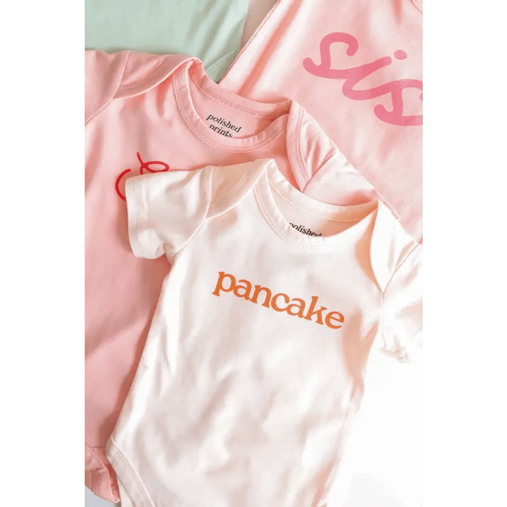 Pancake Organic Cotton Baby Bodysuit by Polished Prints