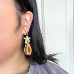Papaya Dangle Acrylic Earrings Earrings and Accessories La Vie Bien Papaya Dangle Acrylic Earrings