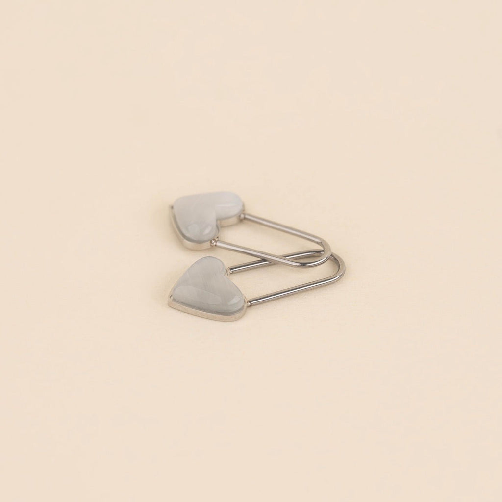 Paperclip Heart Huggie Hoop Charms La Vie Bien Paperclip Heart Huggie Hoop Charms
