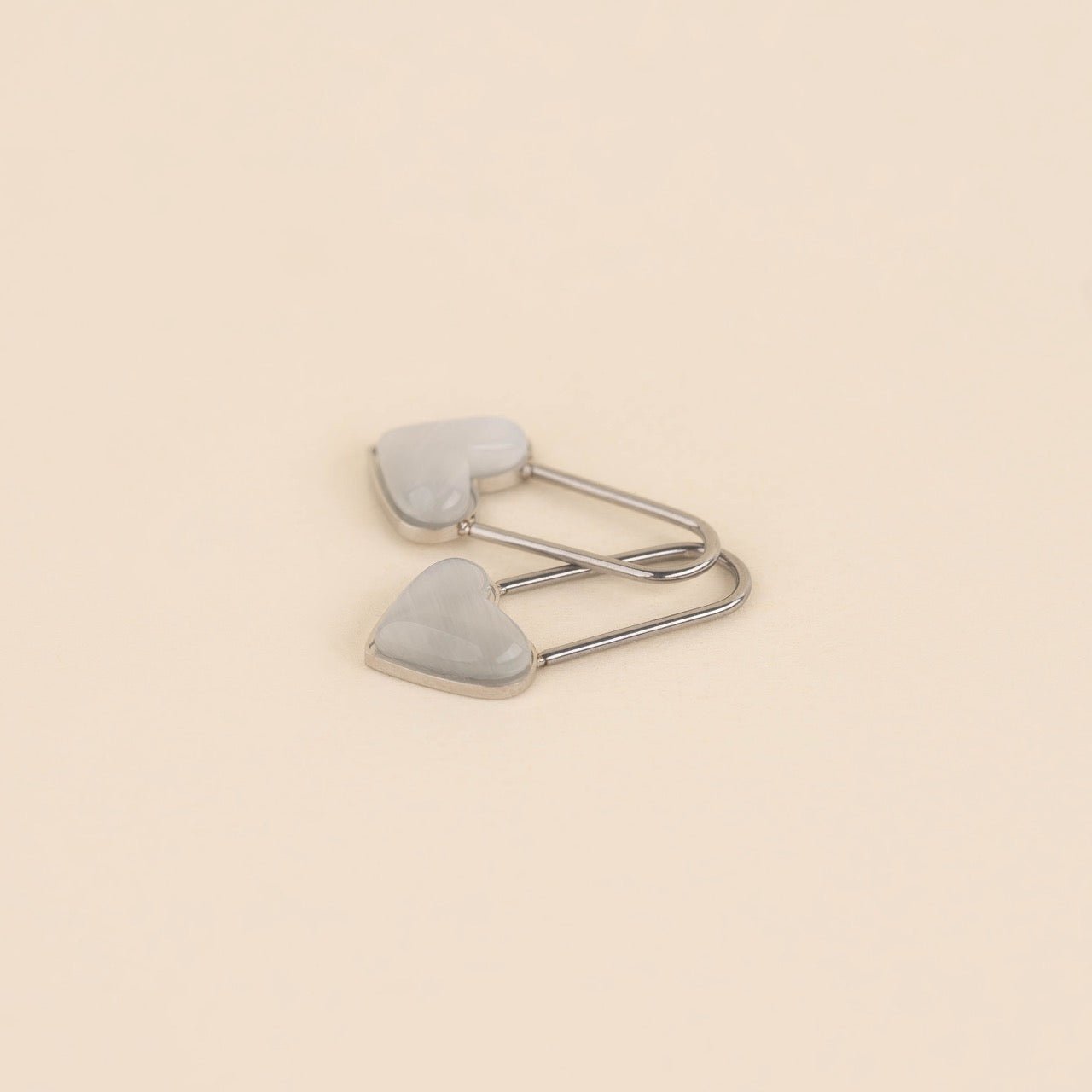 Paperclip Heart Huggie Hoop Charms La Vie Bien Paperclip Heart Huggie Hoop Charms