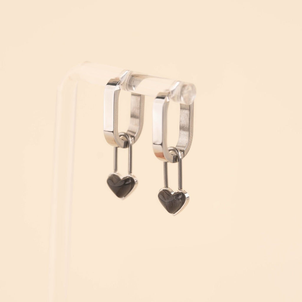 Paperclip Heart Huggie Hoop Charms La Vie Bien Paperclip Heart Huggie Hoop Charms
