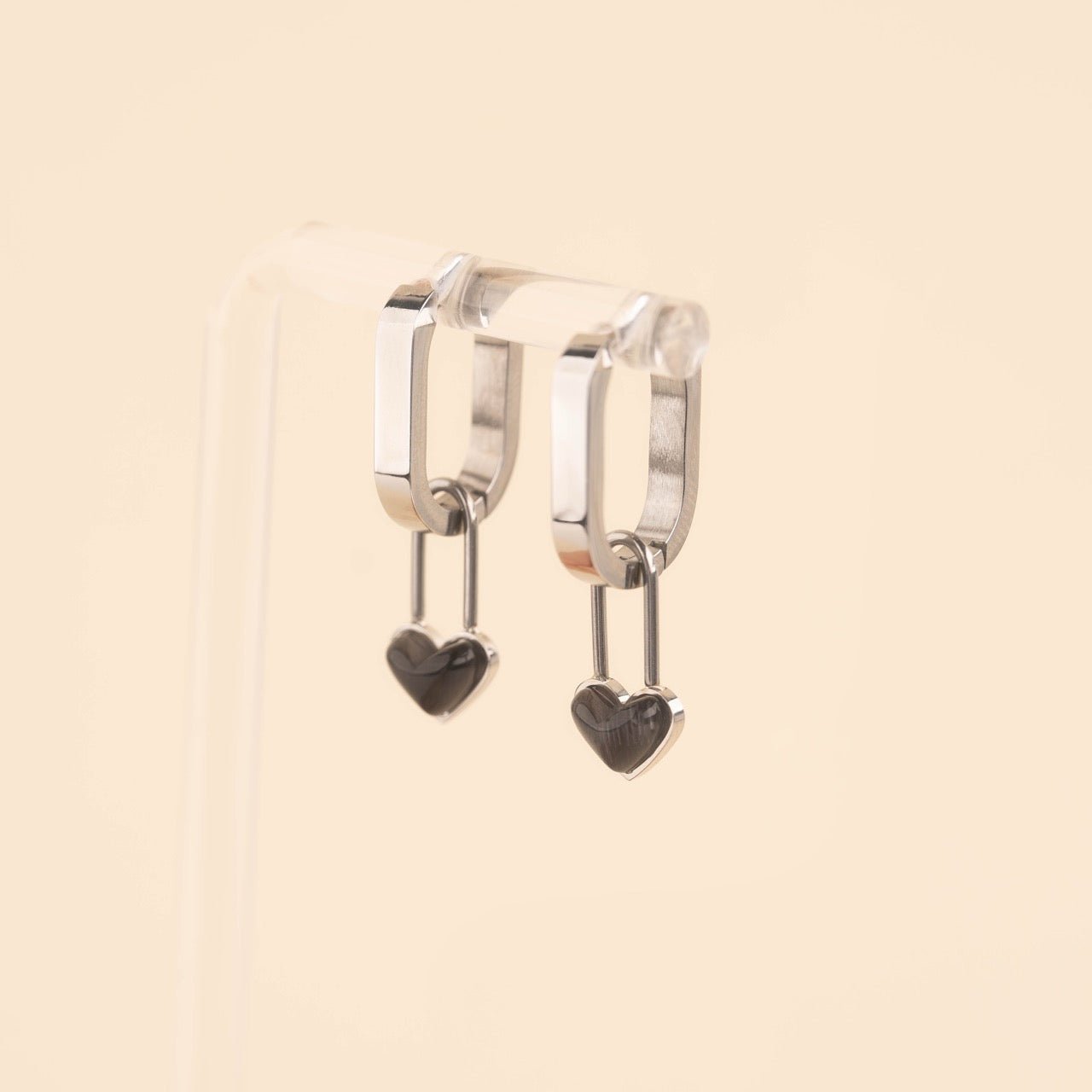 Paperclip Heart Huggie Hoop Charms La Vie Bien Paperclip Heart Huggie Hoop Charms