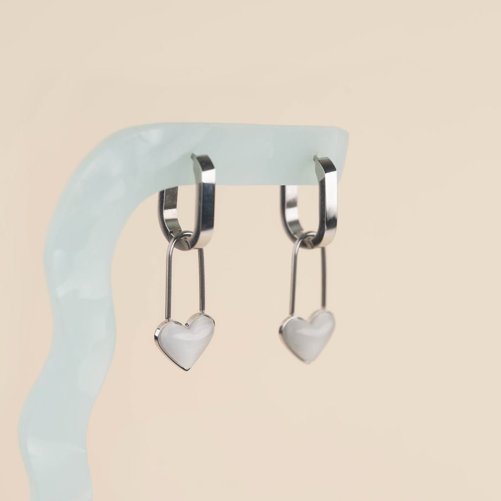 Paperclip Heart Huggie Hoop Charms La Vie Bien Paperclip Heart Huggie Hoop Charms