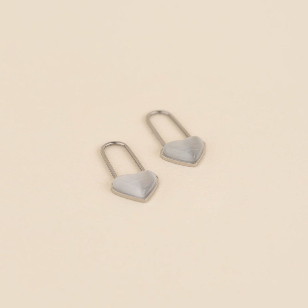 Paperclip Heart Huggie Hoop Charms La Vie Bien Paperclip Heart Huggie Hoop Charms