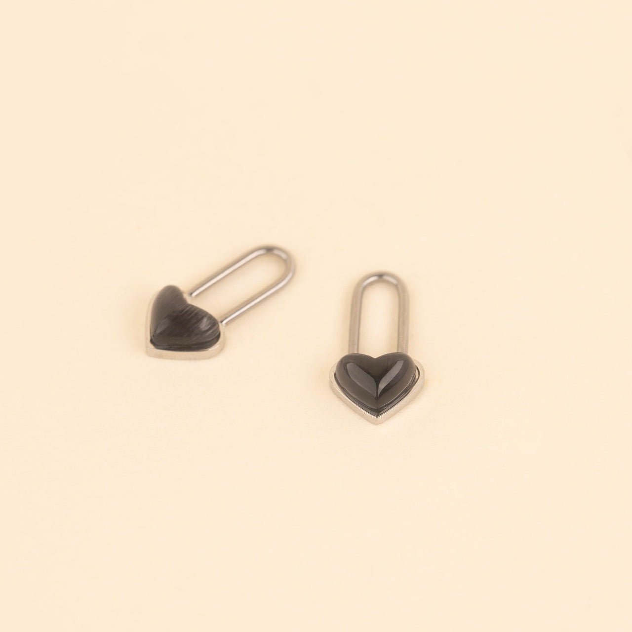 Paperclip Heart Huggie Hoop Charms La Vie Bien Paperclip Heart Huggie Hoop Charms