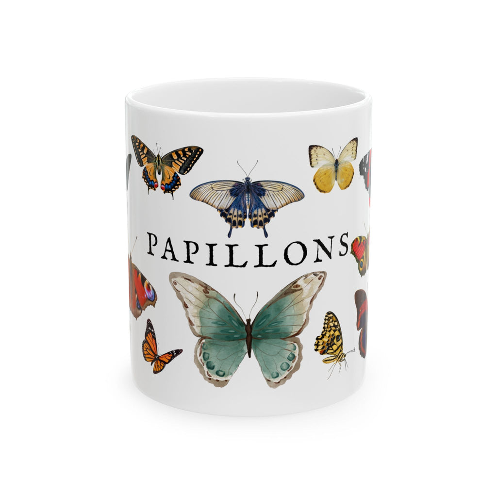 Papillons Butterfly Ceramic Mug — Vintage French-Inspired 11oz & 15oz Coffee Cup Mug La Vie Bien Papillons Butterfly Ceramic Mug — Vintage French-Inspired 11oz & 15oz Coffee Cup