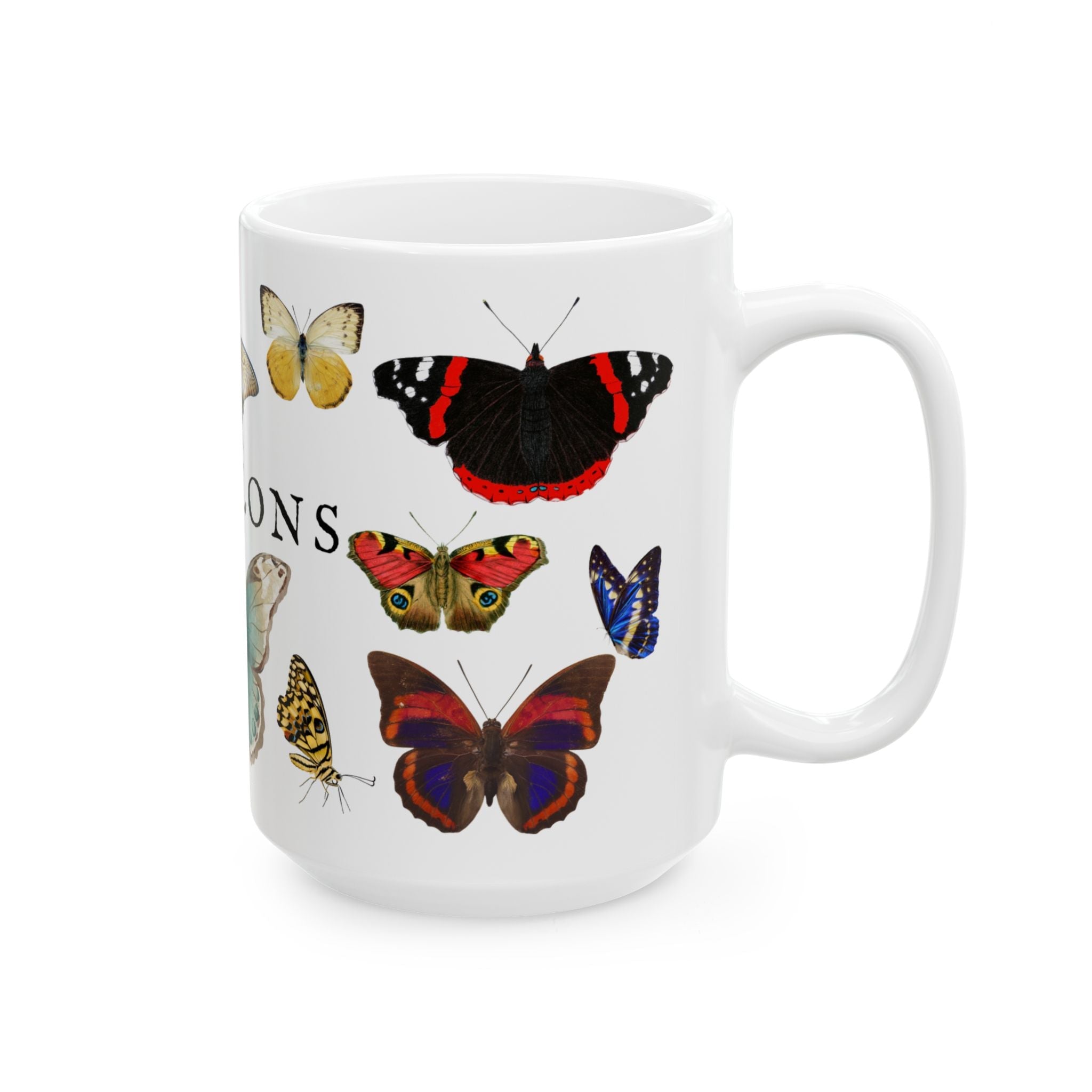 Papillons Butterfly Ceramic Mug — Vintage French-Inspired 11oz & 15oz Coffee Cup Mug La Vie Bien Papillons Butterfly Ceramic Mug — Vintage French-Inspired 11oz & 15oz Coffee Cup