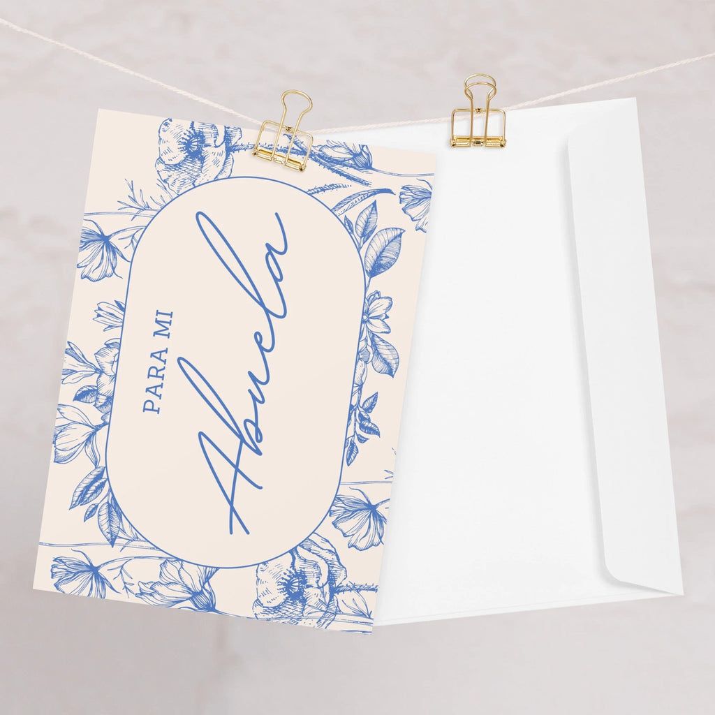 Para mi abuela Spanish Grandma birthday Greeting card, elegant floral design with envelope included by La Vie Bien