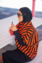 Woven Black Burkini Modest Swimwear M2307