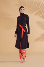 Woven Black Burkini Modest Swimwear M2311