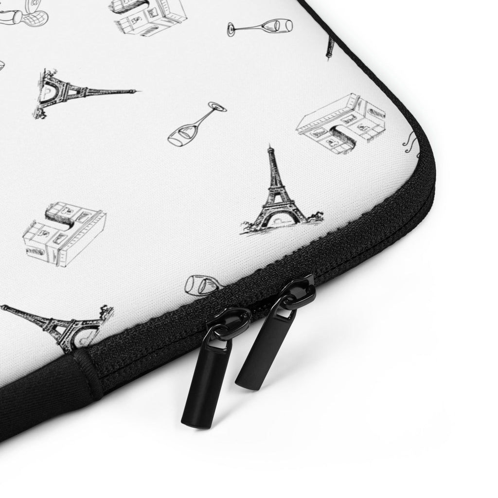 Paris French chic Laptop Sleeve (13" or 15"), eiffel tower, arc de triomphe, wine glasses and bistro table design La Vie Bien Paris French chic Laptop Sleeve (13" or 15"), eiffel tower, arc de triomphe, wine glasses and bistro table design