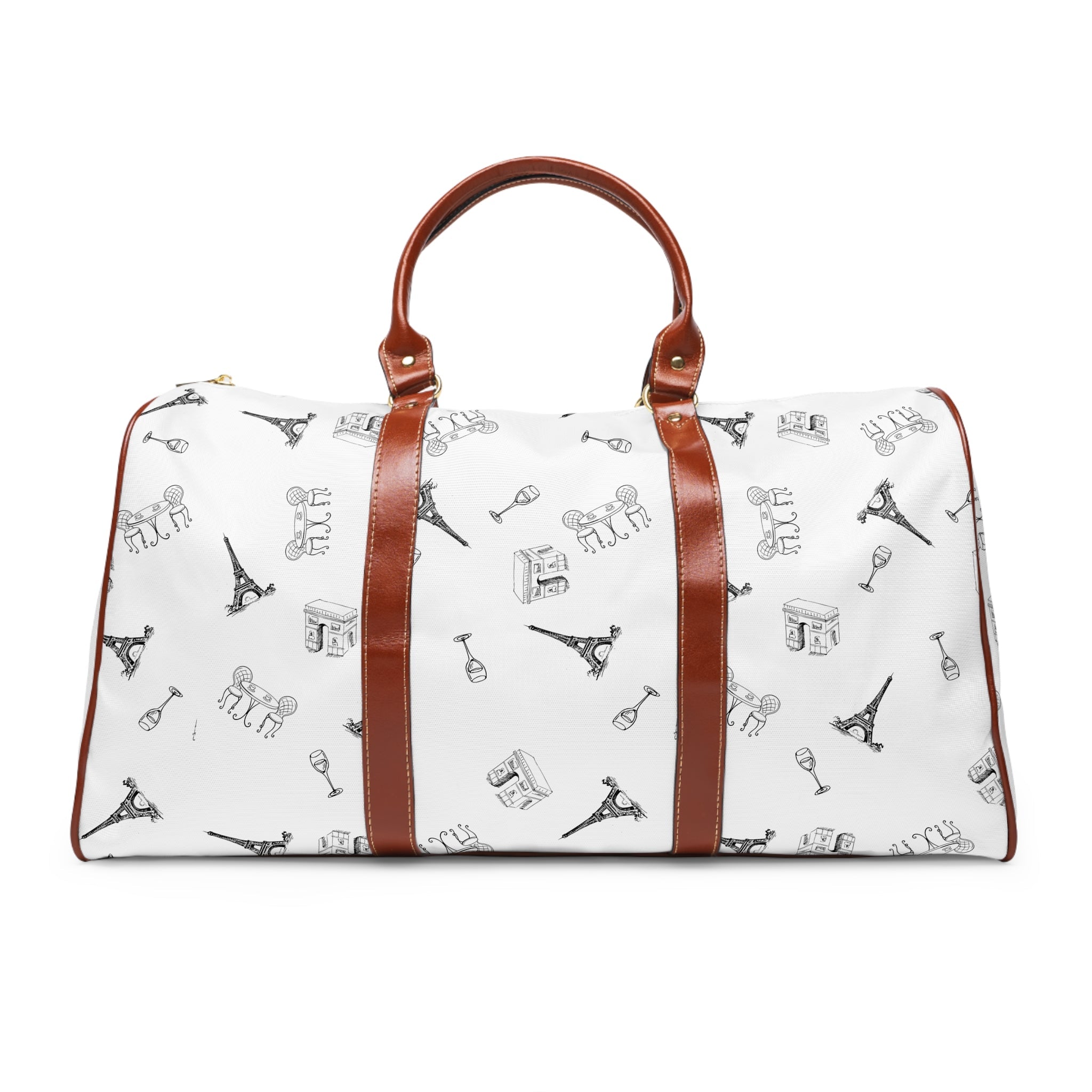 Paris landmarks Travel Duffle for French travel, Water resistant Weekend Bag Bags La Vie Bien Paris landmarks Travel Duffle for French travel, Water resistant Weekend Bag