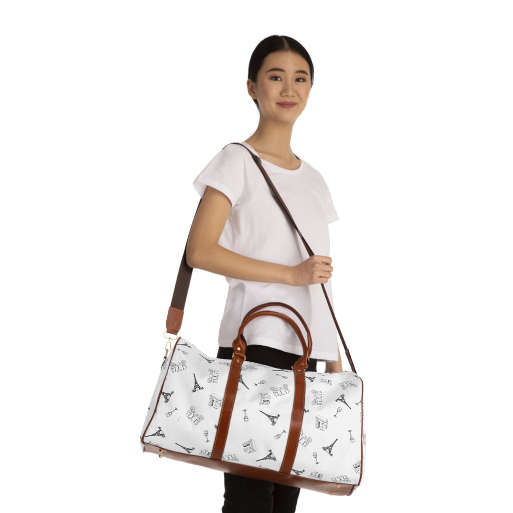 Paris landmarks Travel Duffle for French travel, Water resistant Weekend Bag Bags La Vie Bien Paris landmarks Travel Duffle for French travel, Water resistant Weekend Bag