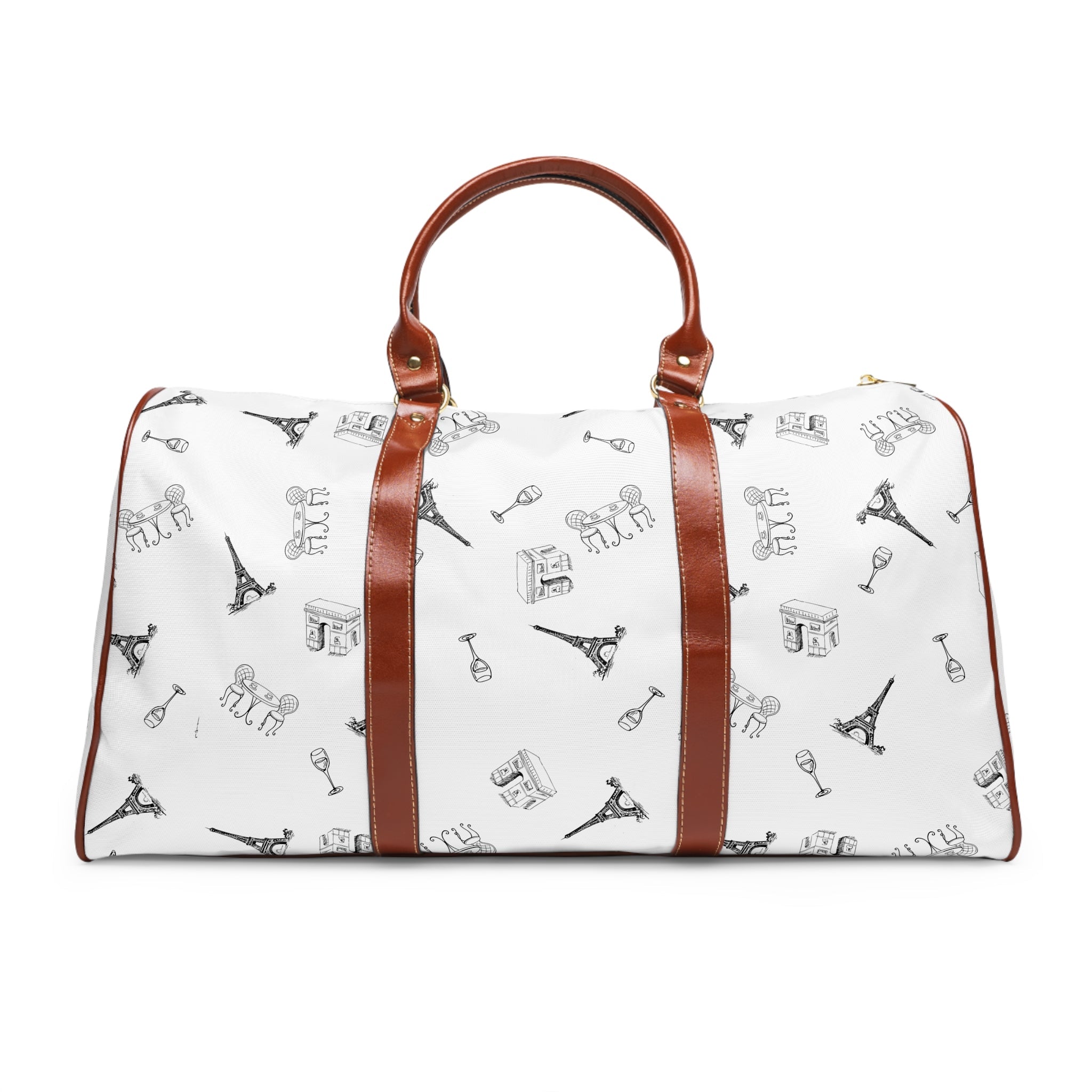 Paris landmarks Travel Duffle for French travel, Water resistant Weekend Bag Bags La Vie Bien Paris landmarks Travel Duffle for French travel, Water resistant Weekend Bag