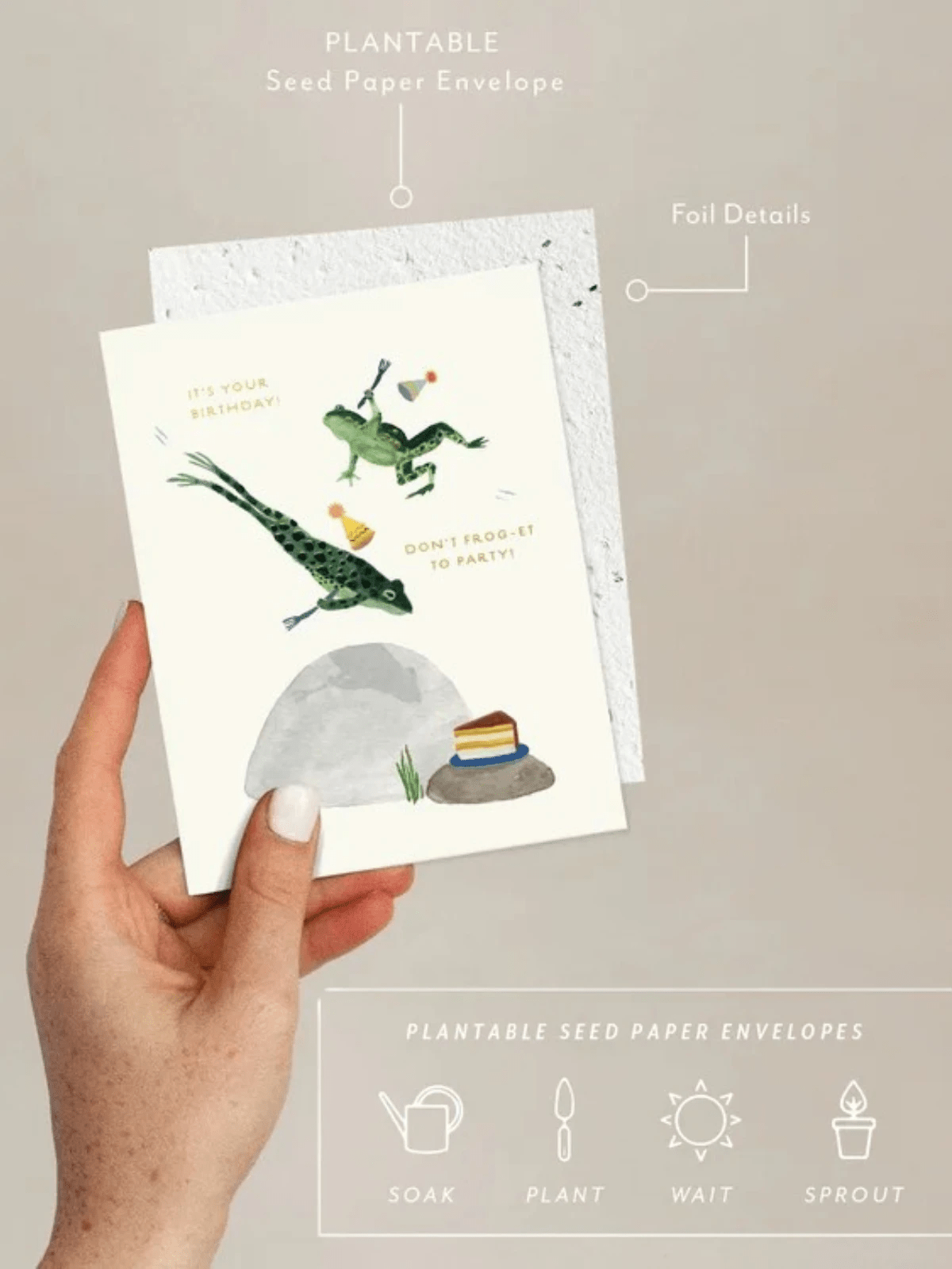 Party Frogs - Seeded Birthday Card by Ash & Rose