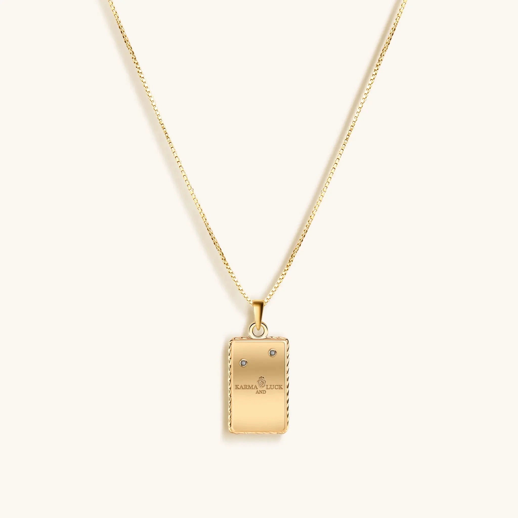 Passionate Devotion - White Enamel Scorpio Card Necklace by Karma and Luck