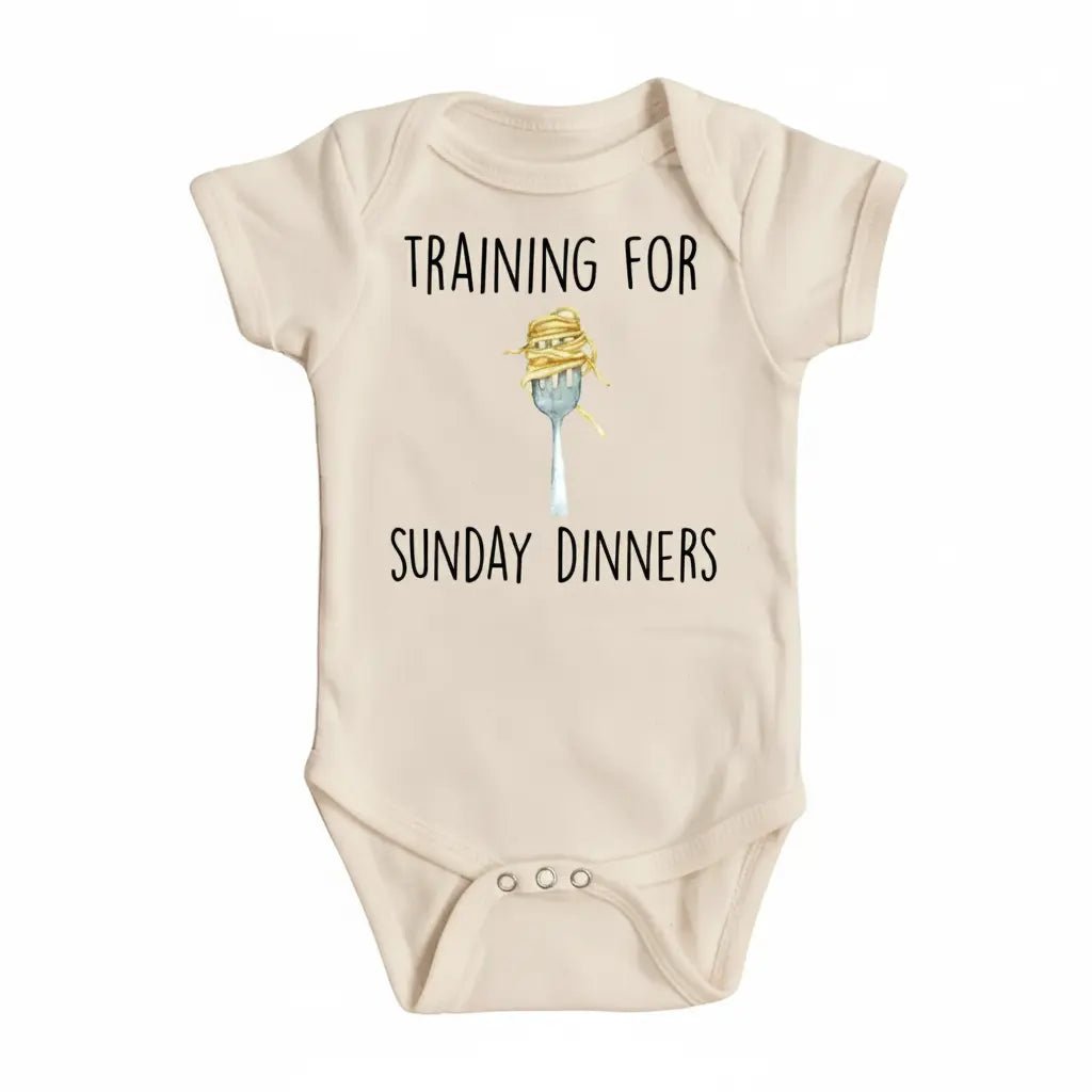 Pasta Italian Sunday Newborn Baby Onesie® Bodysuit GS1 Baby Onesie La Vie Bien Pasta Italian Sunday Newborn Baby Onesie® Bodysuit GS1