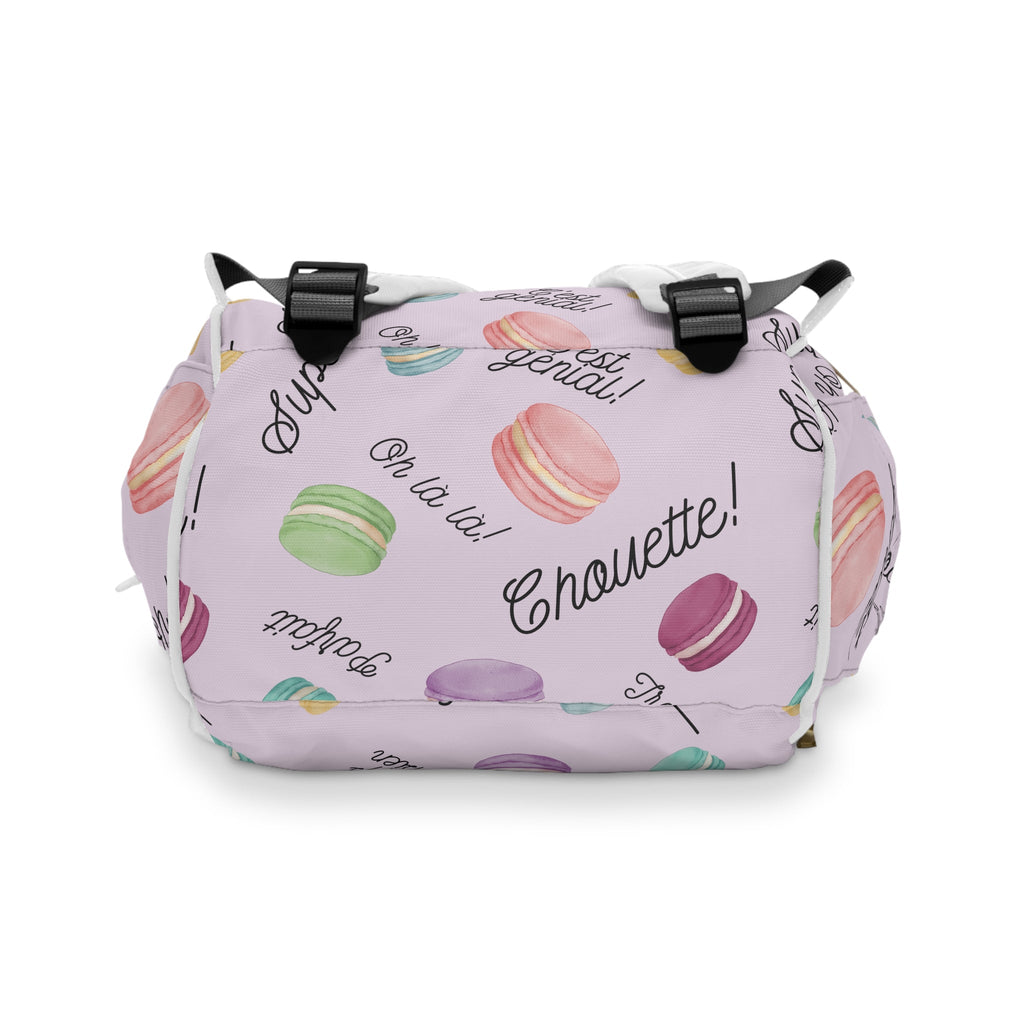 Pastel French Macarons Print Diaper Backpack with French phrases, Cute Pastel Baby Bag for New Parents Bags La Vie Bien Pastel French Macarons Print Diaper Backpack with French phrases, Cute Pastel Baby Bag for New Parents