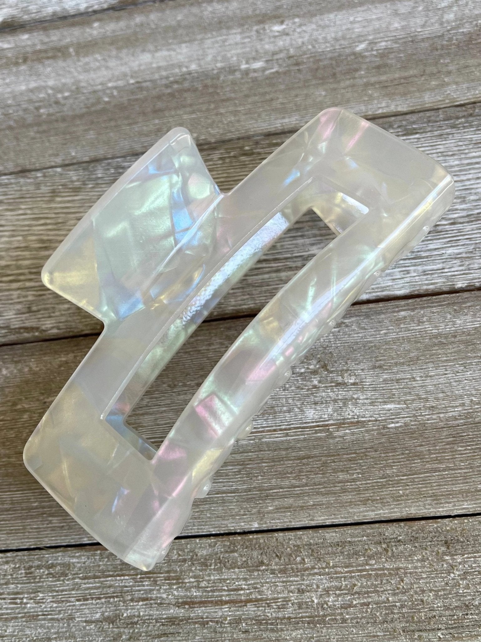 Pastel Rainbow Iridescent Acetate Hair Claw Clip by Bespattered Facade