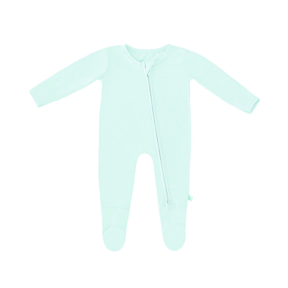 Pastel Seafoam Bamboo Solid Footed Zippered Onesie Onesie La Vie Bien Pastel Seafoam Bamboo Solid Footed Zippered Onesie
