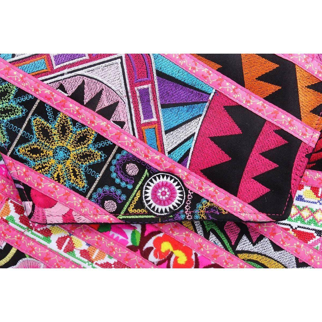 Patchwork Embroidered Clutch / iPad Bag - Thailand Bags La Vie Bien Patchwork Embroidered Clutch / iPad Bag - Thailand