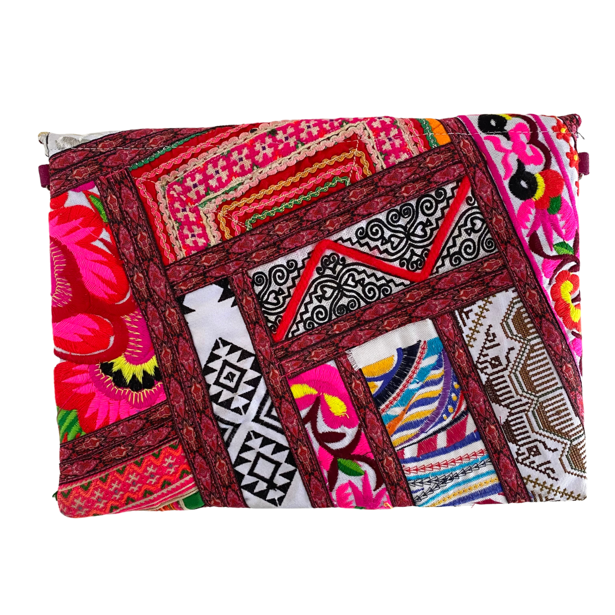 Patchwork Embroidered Clutch / iPad Bag - Thailand Bags La Vie Bien Patchwork Embroidered Clutch / iPad Bag - Thailand