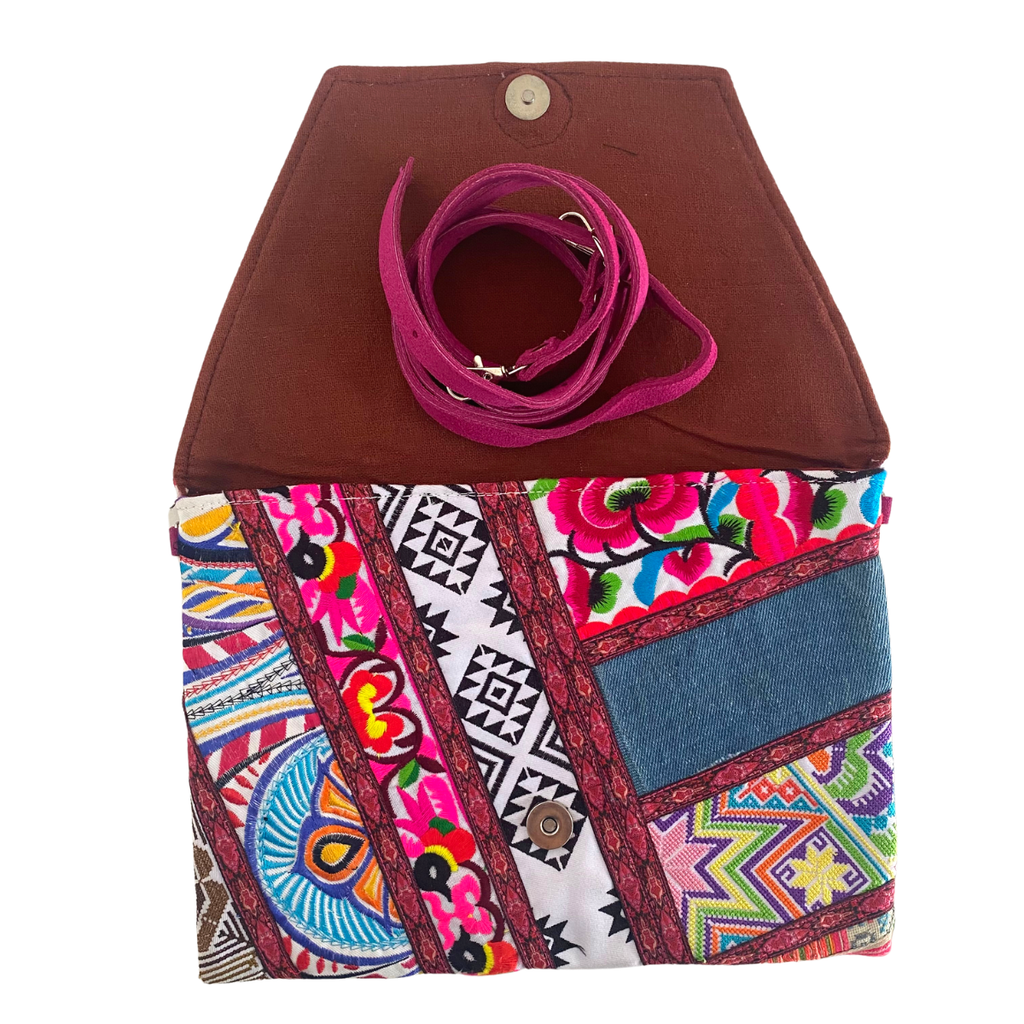 Patchwork Embroidered Clutch / iPad Bag - Thailand Bags La Vie Bien Patchwork Embroidered Clutch / iPad Bag - Thailand