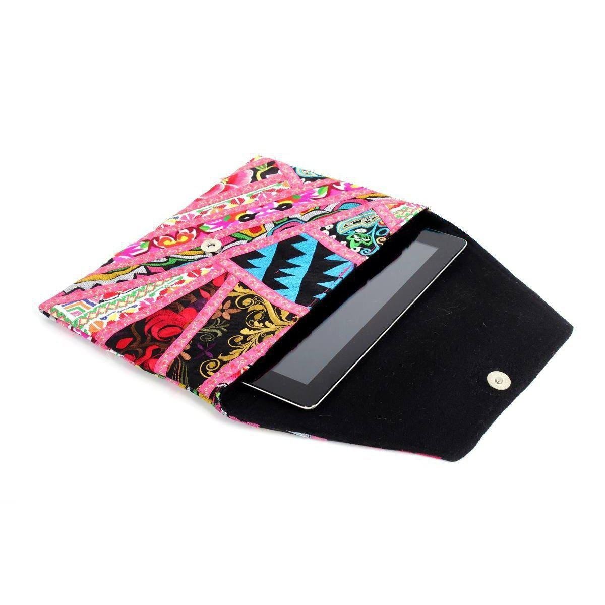 Patchwork Embroidered Clutch / iPad Bag - Thailand Bags La Vie Bien Patchwork Embroidered Clutch / iPad Bag - Thailand