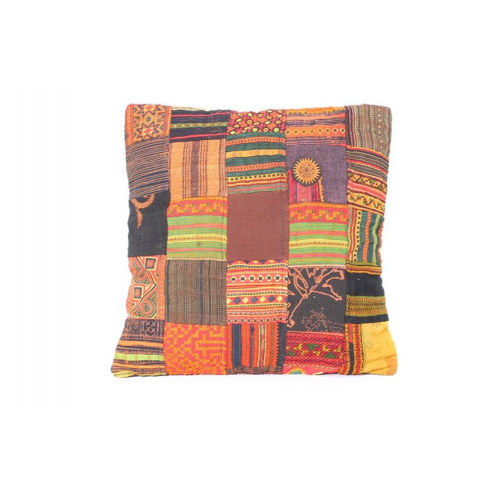 Patchwork Hmong Fabric Decorative Pillow Cover - Thailand Decor La Vie Bien Patchwork Hmong Fabric Decorative Pillow Cover - Thailand