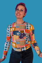 Patchwork Pullover in Periwinkle Sweatshirt La Vie Bien Patchwork Pullover in Periwinkle