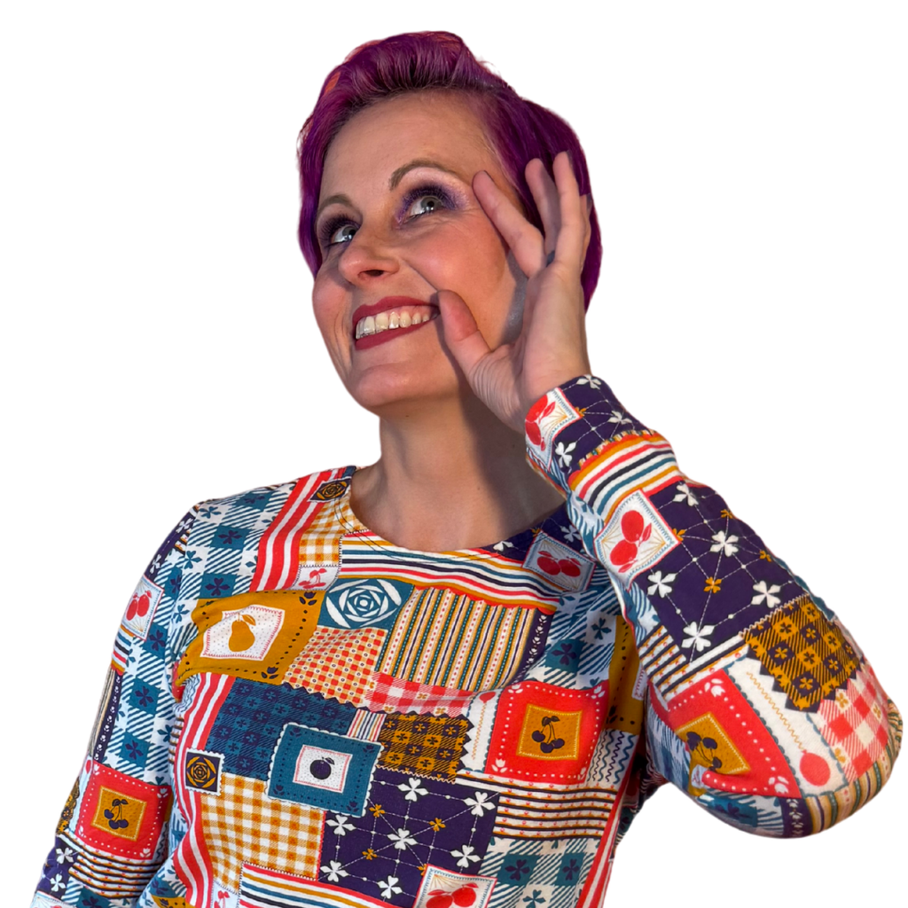 Patchwork Pullover in Periwinkle Sweatshirt La Vie Bien Patchwork Pullover in Periwinkle