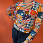 Patchwork Pullover in Periwinkle Sweatshirt La Vie Bien Patchwork Pullover in Periwinkle